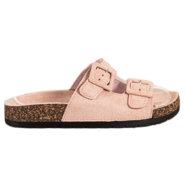 SHELOVET Comfortable Slippers With Buckles pink