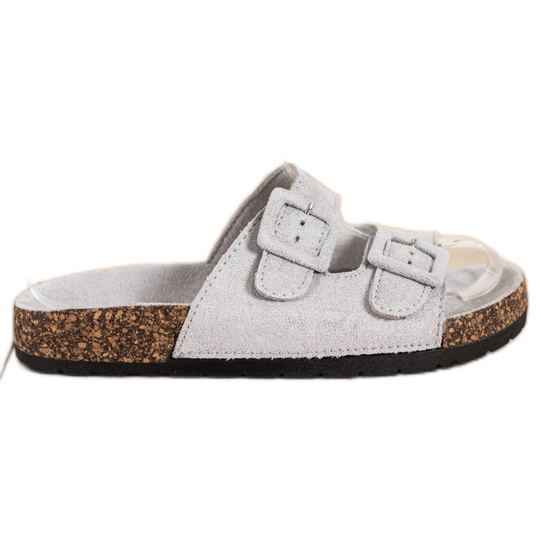 SHELOVET Comfortable Slippers With Buckles grey