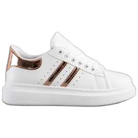 SHELOVET Classic Sneakers With Stripes white