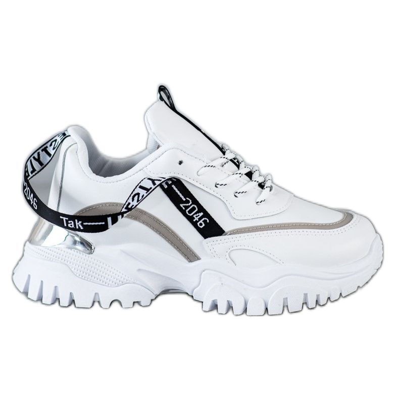 Ideal Shoes White Fashion Sneakers
