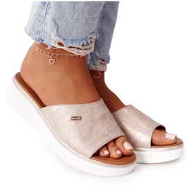 Sandals On Wedge Sergio Leone SK042 Gold golden
