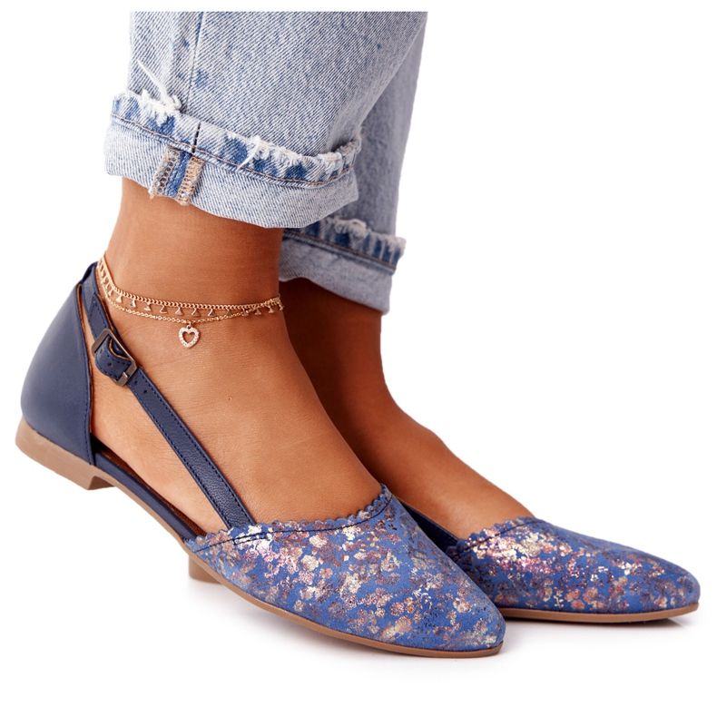 Maciejka 4972A-17 Navy Blue Leather Ballerinas Maciejka 4972A-17 Navy Blue Leather Ballerinas