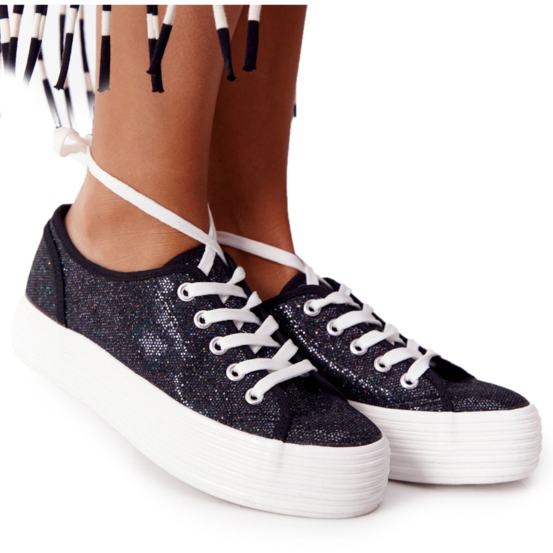 S.Barski Glitter Sneakers On The Black Luna Platform