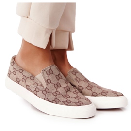 Women's Logged Sneakers Slip-On Khaki Challenge brown Women's Logged Sneakers Slip-On Khaki Challenge brown
