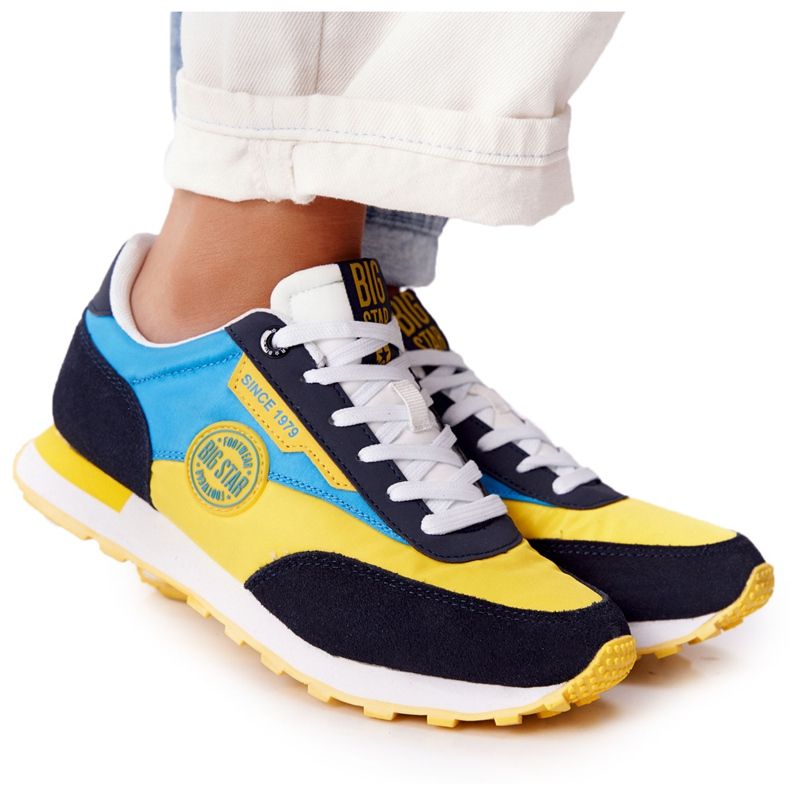 Women's Sport Shoes Memory Foam Big Star HH274525 Yellow-Blue Women's Sport Shoes Memory Foam Big Star HH274525 Yellow-Blue