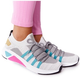 Women's Sport Shoes Memory Foam Big Star HH274531 White-Gray multicolored