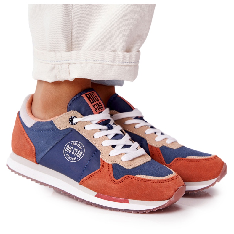 Women's Sport Shoes Memory Foam Big Star HH274567 Blue-Orange Women's Sport Shoes Memory Foam Big Star HH274567 Blue-Orange