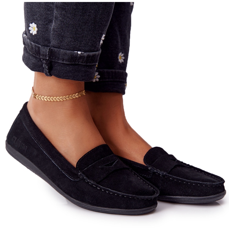 Women's Suede Loafers Big Star HH274662 Black