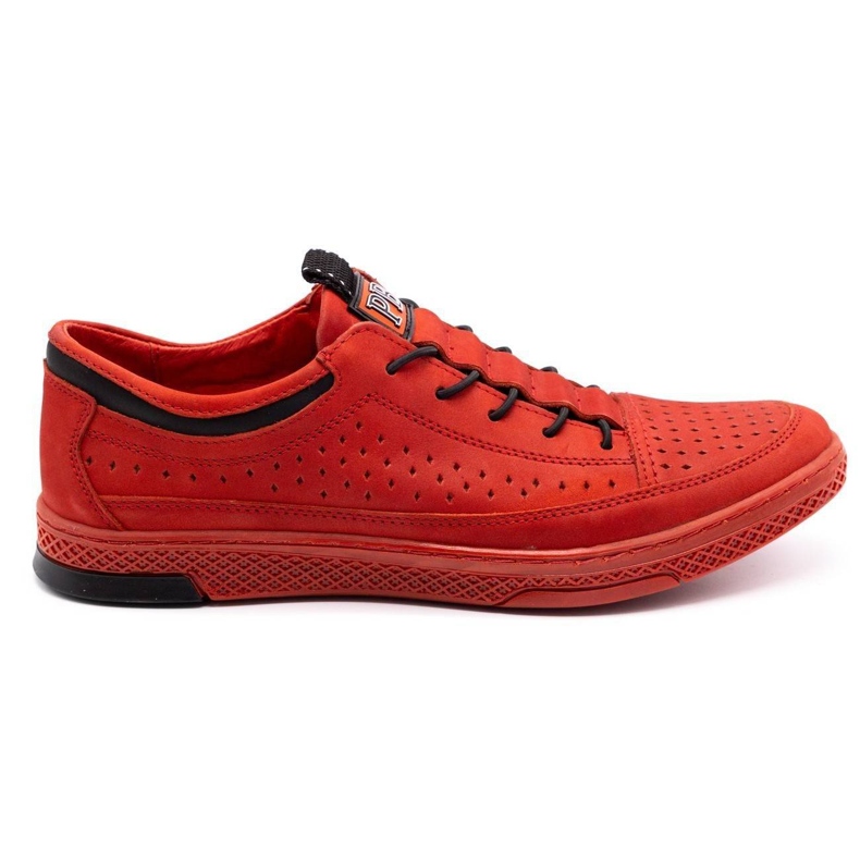 Polbut Men's leather shoes K22P red