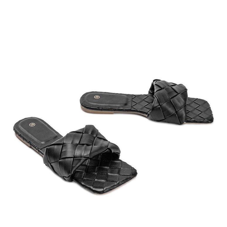 Black woven Chimmie slippers