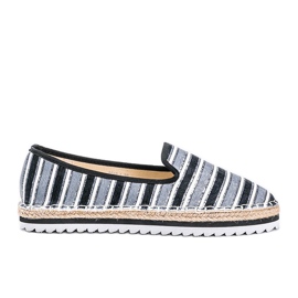 Black striped espadrilles from Ottawa grey Black striped espadrilles from Ottawa grey