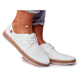 Women's Lace-up Espadrilles Big Star FF276043 White Women's Lace-up Espadrilles Big Star FF276043 White