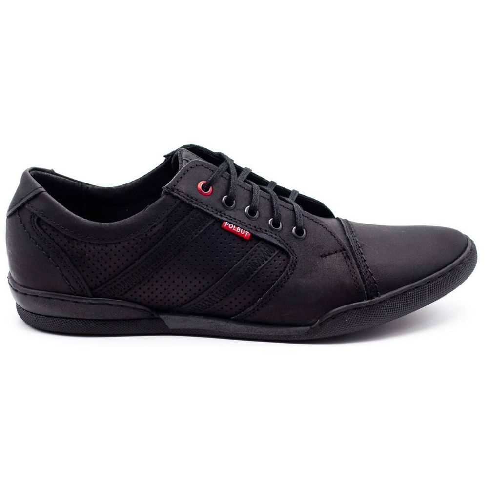 Polbut Men's casual shoes R3 Perforation Black - KeeShoes