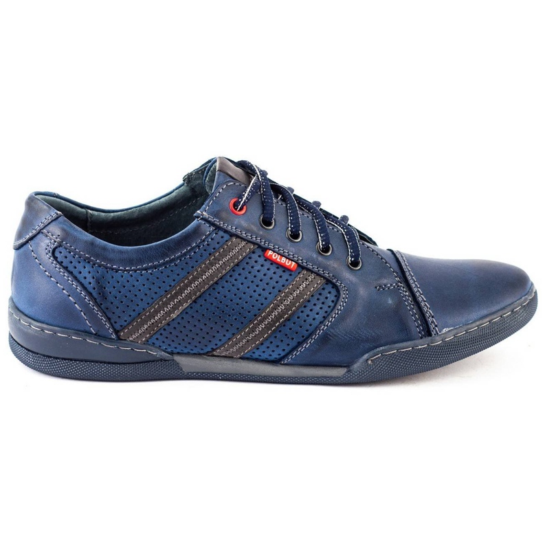Polbut Men's casual shoes R3 Perforation Navy Blue