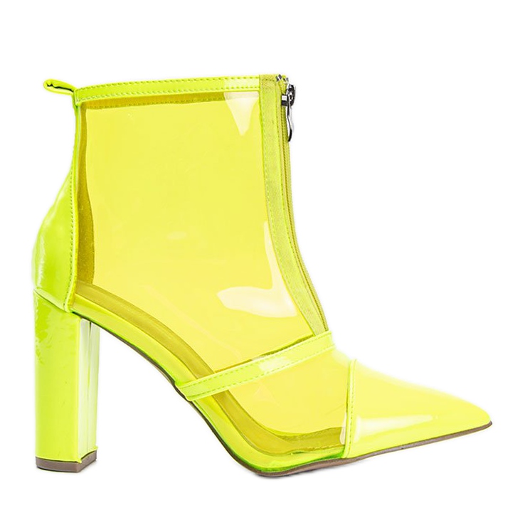 Boots on the post with a transparent Kiki upper yellow