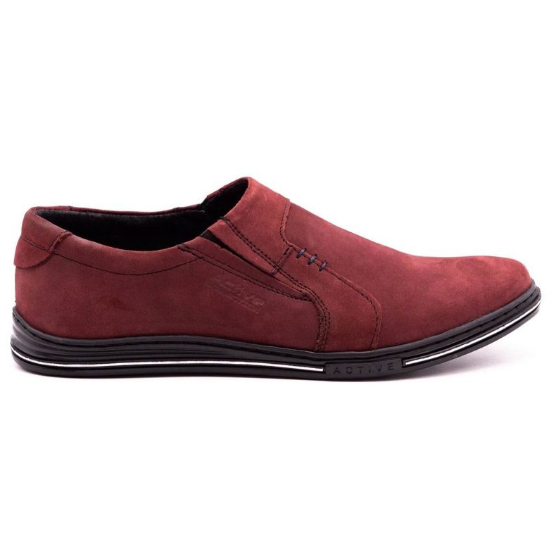 Polbut Men's leather shoes 334 burgundy red