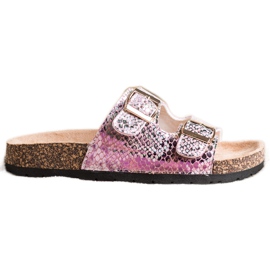 SHELOVET Slippers With Holo Effect pink