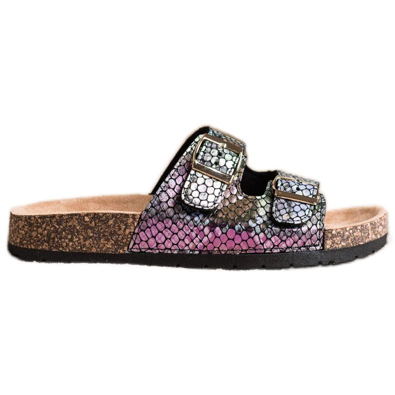 SHELOVET Slippers With Holo Effect black