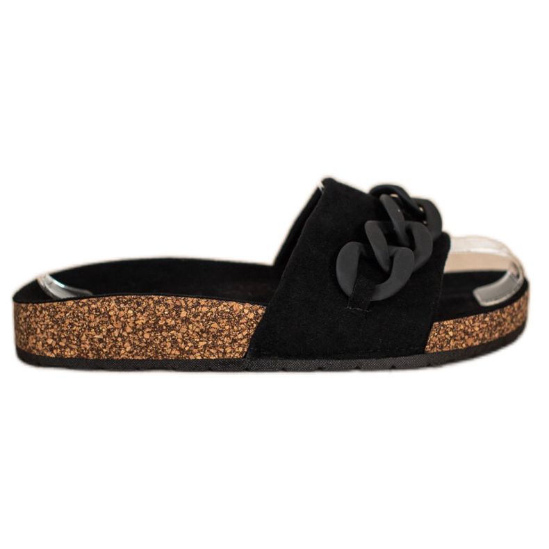 SHELOVET Fashionable Slippers With Ornament black SHELOVET Fashionable Slippers With Ornament black