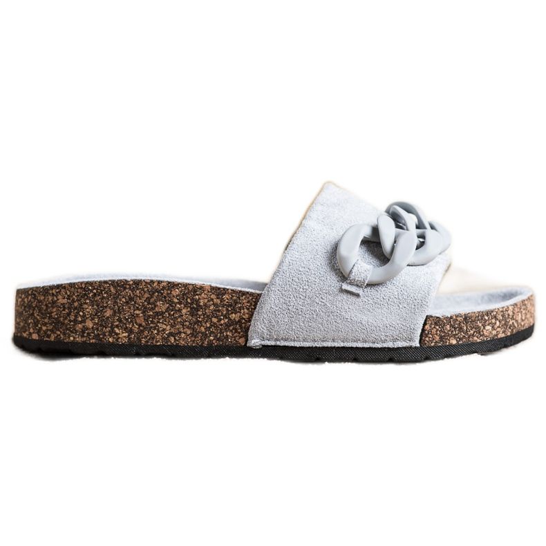SHELOVET Fashionable Slippers With Ornament grey