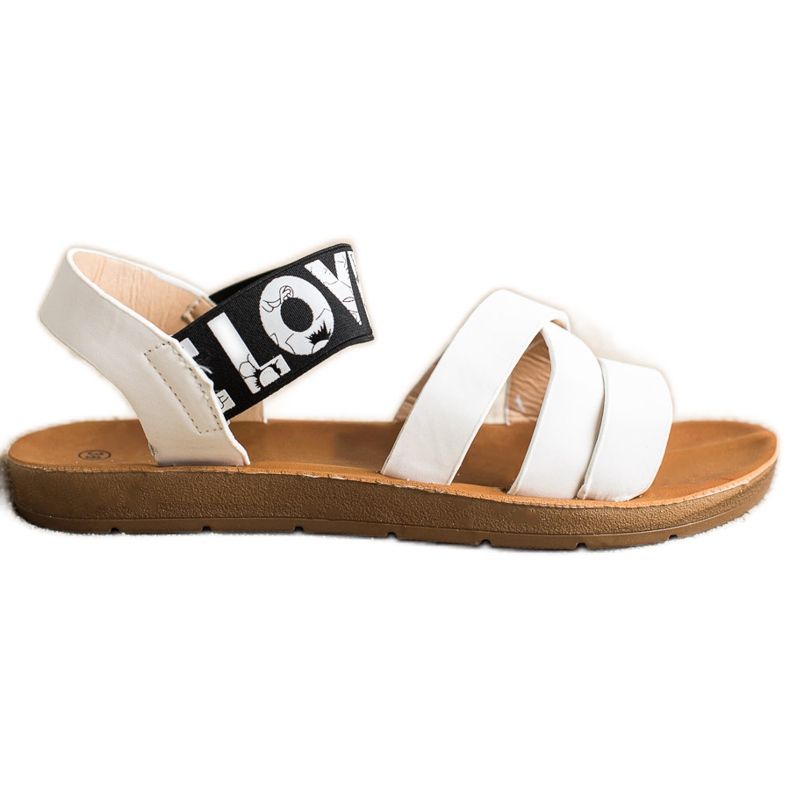 SHELOVET Sandals With Eco Leather Love white