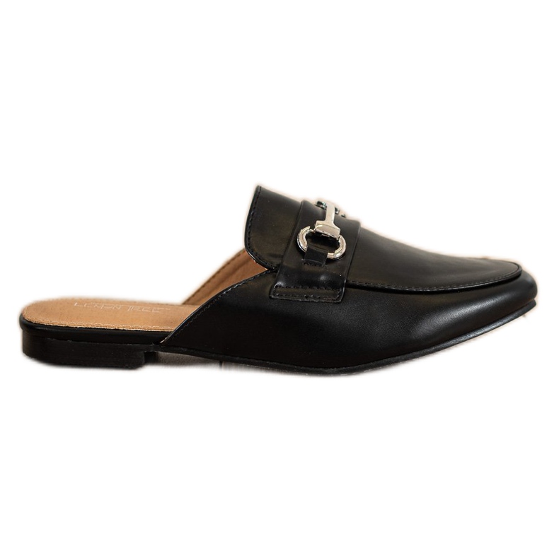 SHELOVET Elegant Slippers With Ornament black