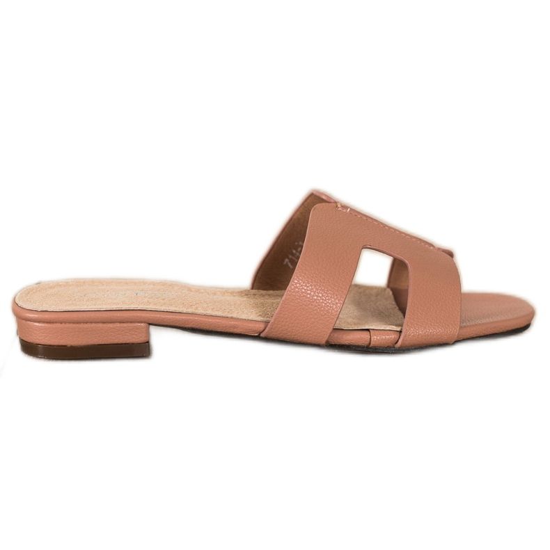 SHELOVET Classic Eco Leather Slippers pink