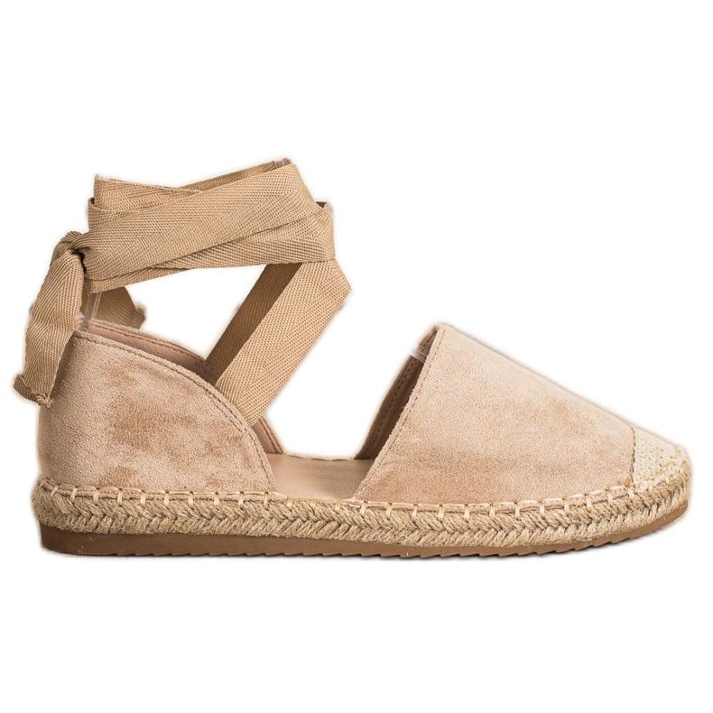 SHELOVET Fashionable Tied Espadrilles beige