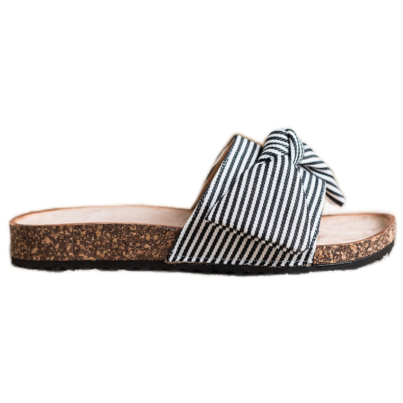 Vinceza striped sandals white black