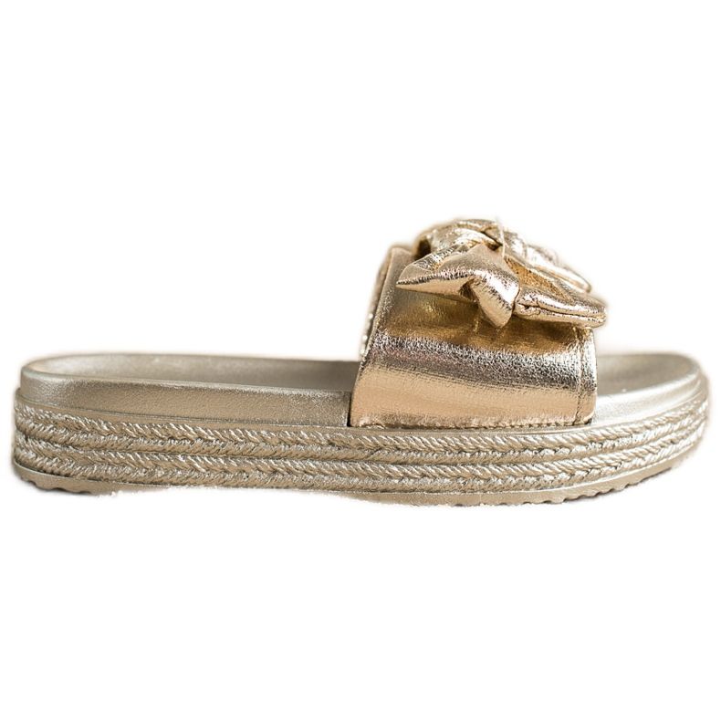 Fashionable VINCEZA Golden Slippers