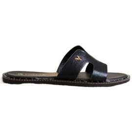 Shimmering VINCEZA slippers black