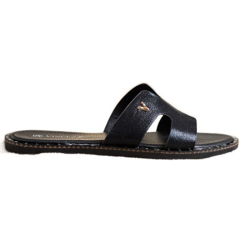 Shimmering VINCEZA slippers black