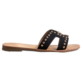 Stylish VINCEZA slippers black