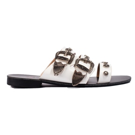 Seastar Stylish slippers with buckles white