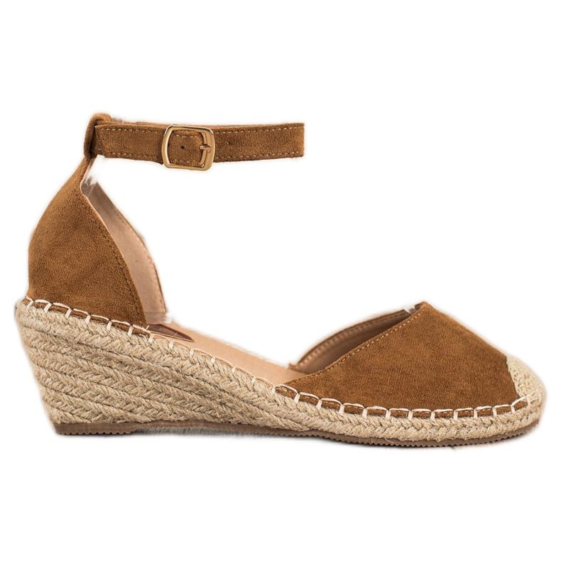 SHELOVET Wedge Espadrilles brown