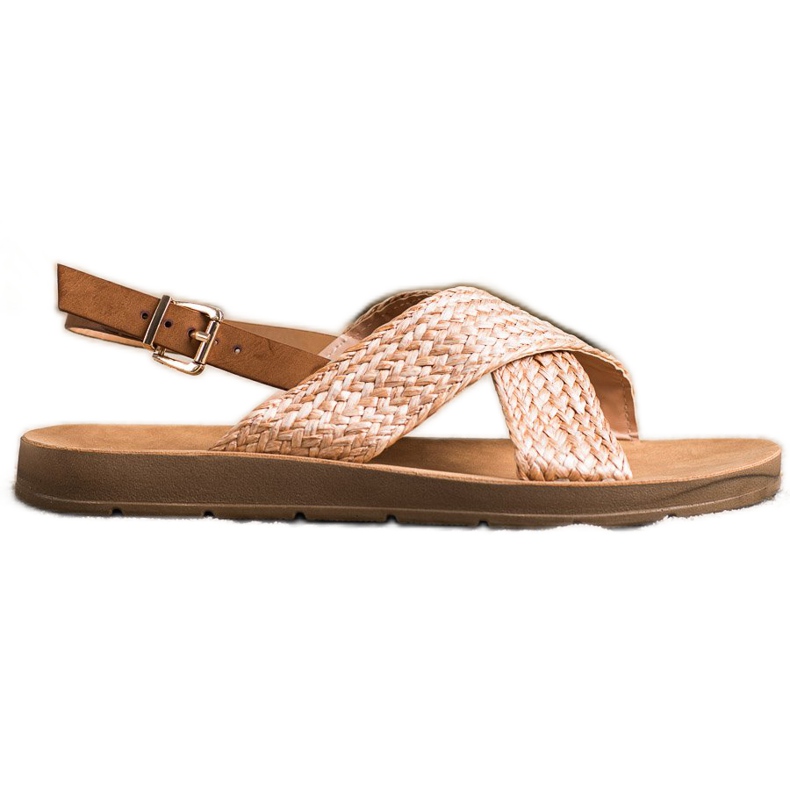 SHELOVET Comfortable Braided Sandals brown orange