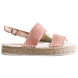 SHELOVET Braided Sandals On The Platform pink