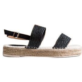 SHELOVET Braided Sandals On The Platform black