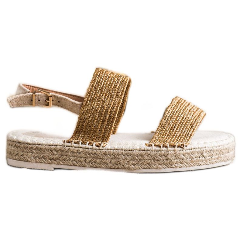 SHELOVET Braided Sandals On The Platform beige orange