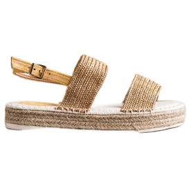 SHELOVET Braided Sandals On The Platform golden