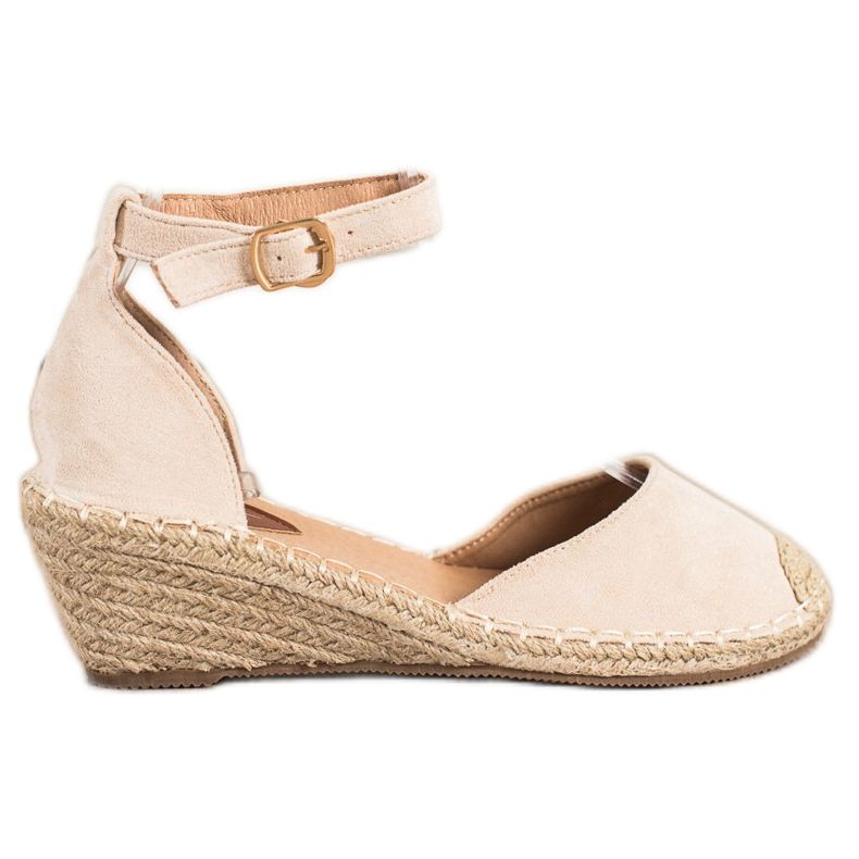 SHELOVET Wedge Espadrilles beige