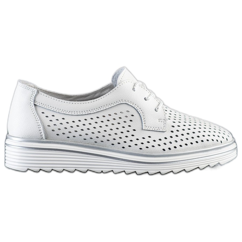 Goodin Openwork leather shoes white