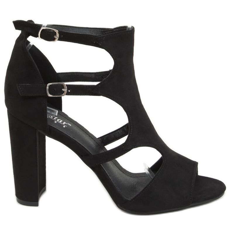 Black high-heeled sandals NS111P Black Black high-heeled sandals NS111P Black