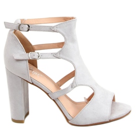 Gray high-heeled sandals NS111P Gray grey