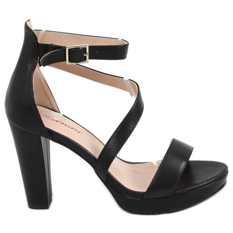 Black S-839 Black platform sandals