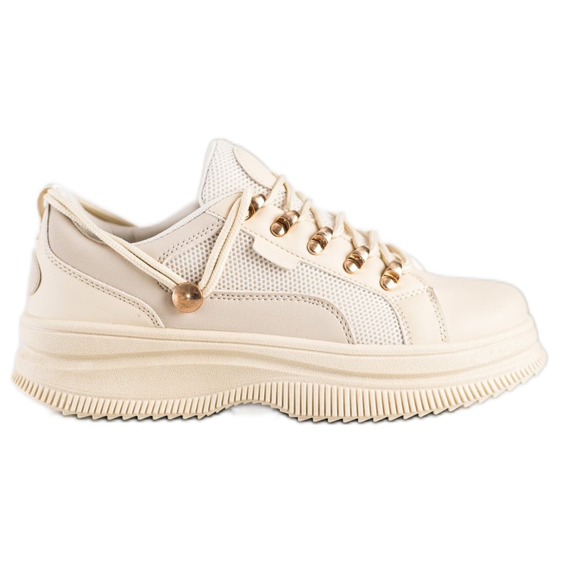 SHELOVET Beige Sneakers On The Platform
