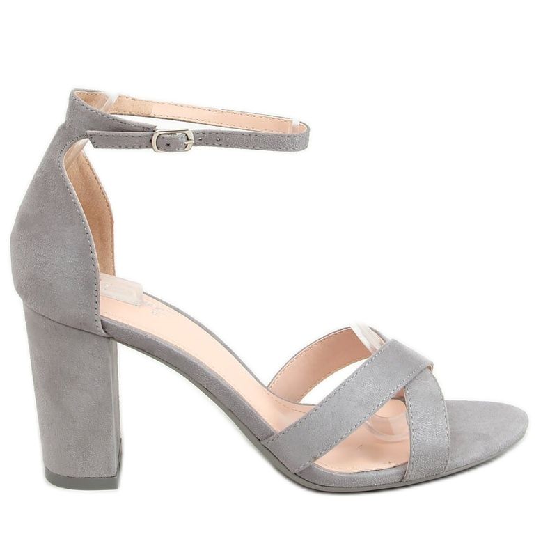 Gray high-heeled sandals NF-63P Gray grey