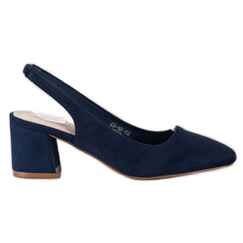 Goodin Slip-on pumps with an exposed heel navy blue blue
