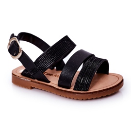 Children's Black Natalie Shiny Sandals