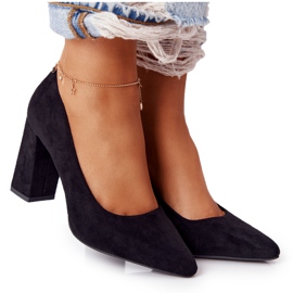 Suede Pumps On A Bar Sergio Leone PB216 Black Suede Pumps On A Bar Sergio Leone PB216 Black